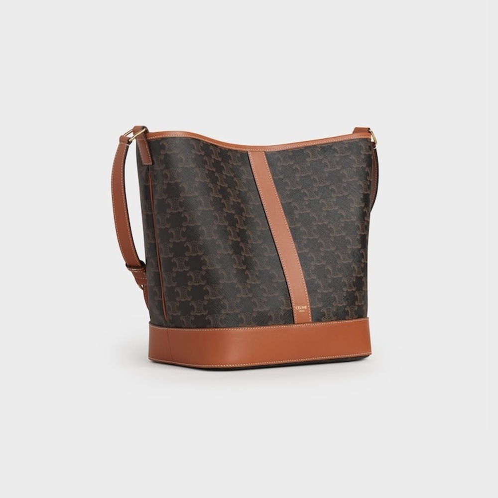 Celine Dark Brown and Tan Bucket Bag - Picture 2 of 10